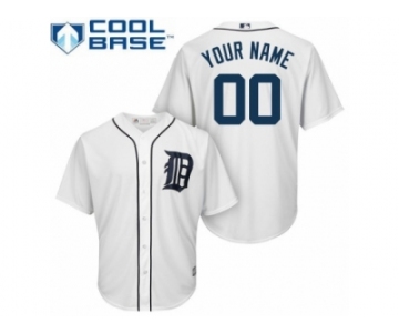 Youth Majestic Detroit Tigers Customized Authentic White Home Cool Base MLB Jersey