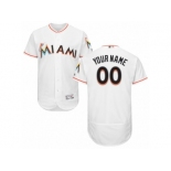 Men's Majestic Miami Marlins Customized White Flexbase Authentic Collection MLB Jersey