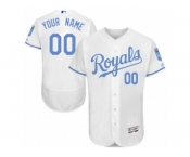 Men's Majestic Kansas City Royals Customized Authentic White 2016 Father's Day Fashion Flex Base MLB Jersey