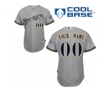 Women's Majestic Milwaukee Brewers Customized Authentic Grey Road Cool Base MLB Jersey