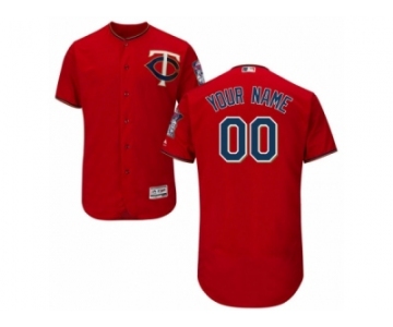 Men's Majestic Minnesota Twins Customized Scarlet Flexbase Authentic Collection MLB Jersey