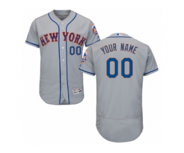 Men's Majestic New York Mets Customized Grey Flexbase Authentic Collection MLB Jersey