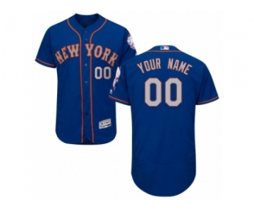 Men's Majestic New York Mets Customized Royal Gray Flexbase Authentic Collection MLB Jersey