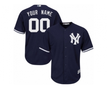 Men's Majestic New York Yankees Customized Authentic Navy Blue Alternate MLB Jersey