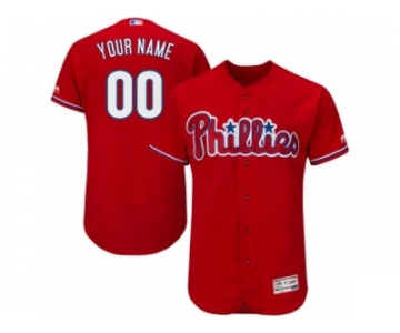 Men's Majestic Philadelphia Phillies Customized Red Flexbase Authentic Collection MLB Jersey