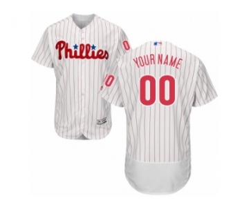 Men's Majestic Philadelphia Phillies Customized White Flexbase Authentic Collection MLB Jersey