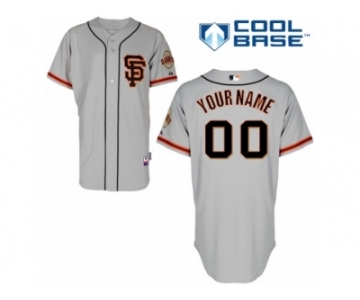 Youth Majestic San Francisco Giants Customized Authentic Grey Road 2 Cool Base MLB Jersey