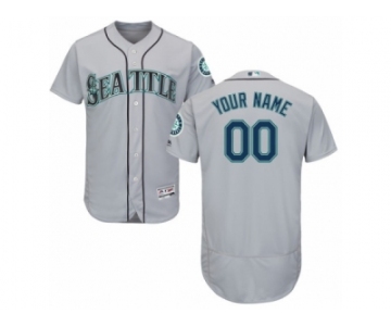 Men's Majestic Seattle Mariners Customized Grey Flexbase Authentic Collection MLB Jersey
