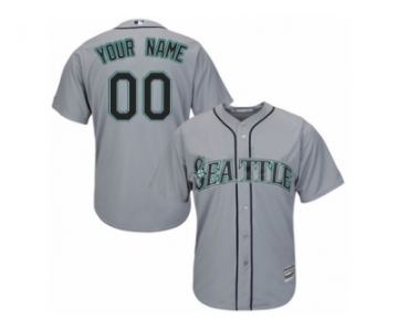 Women's Majestic Seattle Mariners Customized Replica Grey Road Cool Base MLB Jersey
