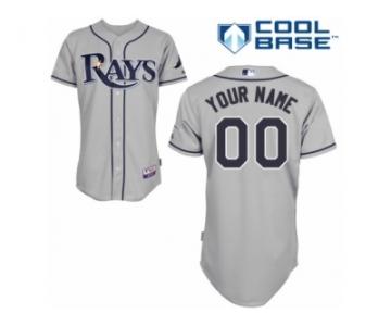 Youth Majestic Tampa Bay Rays Customized Authentic Grey Road Cool Base MLB Jersey