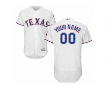 Men's Majestic Texas Rangers Customized White Flexbase Authentic Collection MLB Jersey