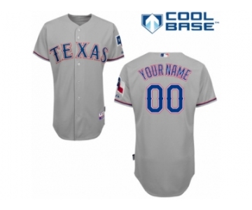 Women's Majestic Texas Rangers Customized Replica Grey Road Cool Base MLB Jersey