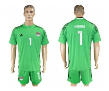 Egypt #1 Hadari Green Goalkeeper Soccer Country Jersey
