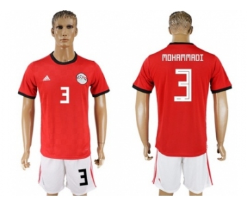 Egypt #3 Mohammadi Red Home Soccer Country Jersey
