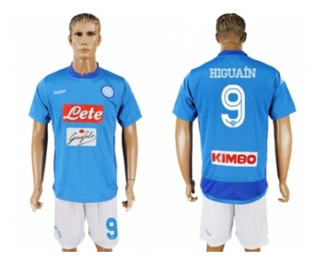 Naples #9 Higuain Blue Home Soccer Club Jersey