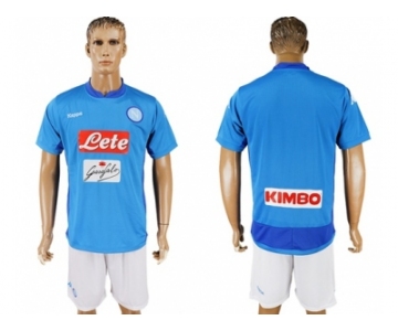 Naples Blank Blue Home Soccer Club Jersey