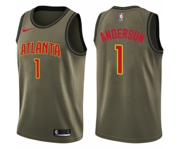 Youth Nike Atlanta Hawks #1 Justin Anderson Swingman Green Salute to Service NBA Jersey