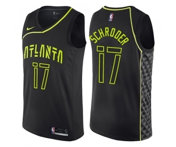 Youth Nike Atlanta Hawks #17 Dennis Schroder Swingman Black NBA Jersey - City Edition