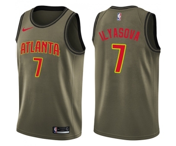 Youth Nike Atlanta Hawks #7 Ersan Ilyasova Swingman Green Salute to Service NBA Jersey