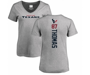 NFL Women's Nike Houston Texans #87 Demaryius Thomas Ash Backer T-Shirt