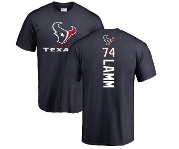 NFL Nike Houston Texans #74 Kendall Lamm Navy Blue Backer T-Shirt