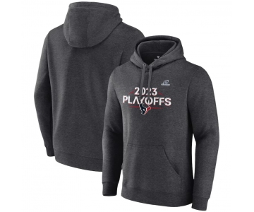 Men's Houston Texans Heather Charcoal 2023 Playoffs Fleece Pullover Hoodie