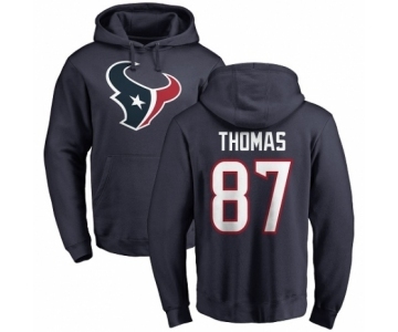 NFL Nike Houston Texans #87 Demaryius Thomas Navy Blue Name & Number Logo Pullover Hoodie