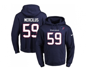 Nike Houston Texans #59 Whitney Mercilus Navy Blue Name & Number Pullover NFL Hoodie