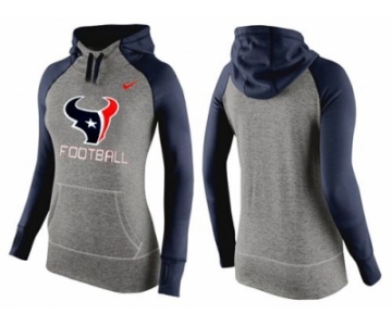 Women Nike Houston Texans Performance Hoodie Grey & Dark Blue