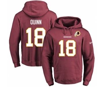 Football Men's Washington Redskins #18 Trey Quinn Red Name & Number Pullover Hoodie