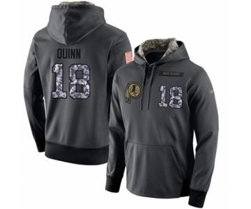 Football Men's Washington Redskins #18 Trey Quinn Stitched Black Anthracite Salute to Service Player Performance Hoodie