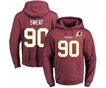 Football Men's Washington Redskins #90 Montez Sweat Red Name & Number Pullover Hoodie