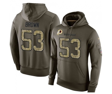 Football Washington Redskins #53 Zach Brown Green Salute To Service Men's Pullover Hoodie