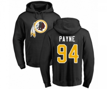 Football Washington Redskins #94 Da'Ron Payne Black Name & Number Logo Pullover Hoodie