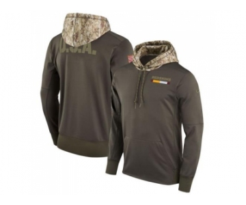 Men Washington Redskins Nike Olive Salute to Service Sideline Therma Pullover Hoodiee
