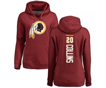 Football Women's Washington Redskins #20 Landon Collins Maroon Backer Pullover Hoodie