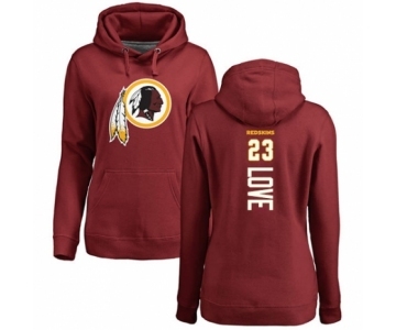 Football Women's Washington Redskins #23 Bryce Love Maroon Backer Pullover Hoodie