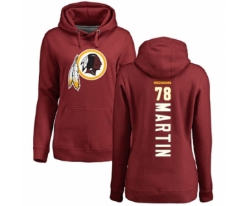 Football Women's Washington Redskins #78 Wes Martin Maroon Backer Pullover Hoodie