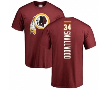 Football Washington Redskins #34 Wendell Smallwood Maroon Backer T-Shirt