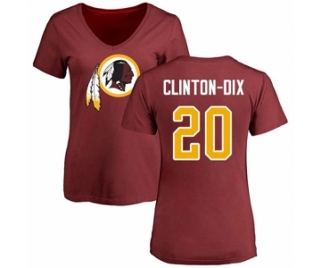 NFL Women's Nike Washington Redskins #20 Ha Clinton-Dix Maroon Name & Number Logo T-Shirt