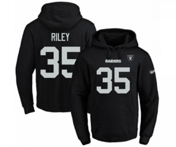 Football Men's Oakland Raiders #35 Curtis Riley Black Name & Number Pullover Hoodie