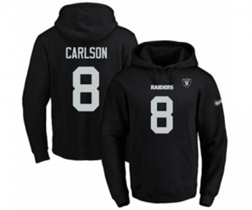 Football Men's Oakland Raiders #8 Daniel Carlson Black Name & Number Pullover Hoodie