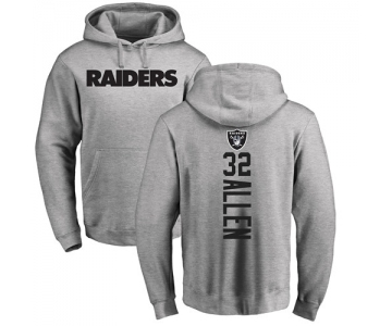 Football Oakland Raiders #32 Marcus Allen Ash Backer Pullover Hoodie