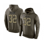 Football Oakland Raiders #32 Marcus Allen Green Salute To Service Men's Pullover Hoodie