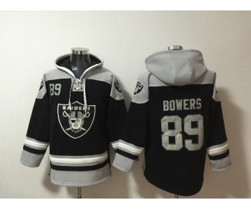 Men's Las Vegas Raiders #89 Brock Bowers Black Ageless Must-Have Lace-Up Pullover Hoodie