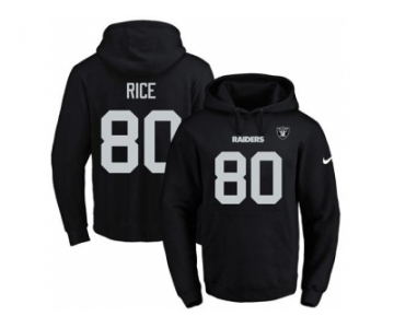 Nike Oakland Raiders #80 Jerry Rice Black Name & Number Pullover NFL Hoodie