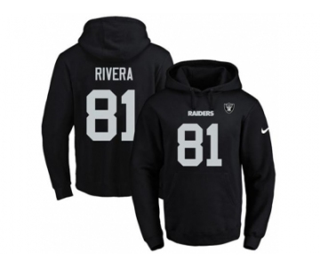 Nike Oakland Raiders #81 Mychal Rivera Black Name & Number Pullover NFL Hoodie