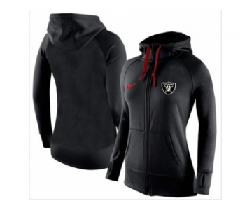 Women Nike Oakland Raiders Full-Zip Performance Hoodie Black_2