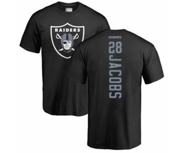 Football Oakland Raiders #28 Josh Jacobs Black Backer T-Shirt