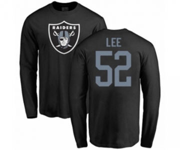 Football Oakland Raiders #52 Marquel Lee Black Name & Number Logo Long Sleeve T-Shirt